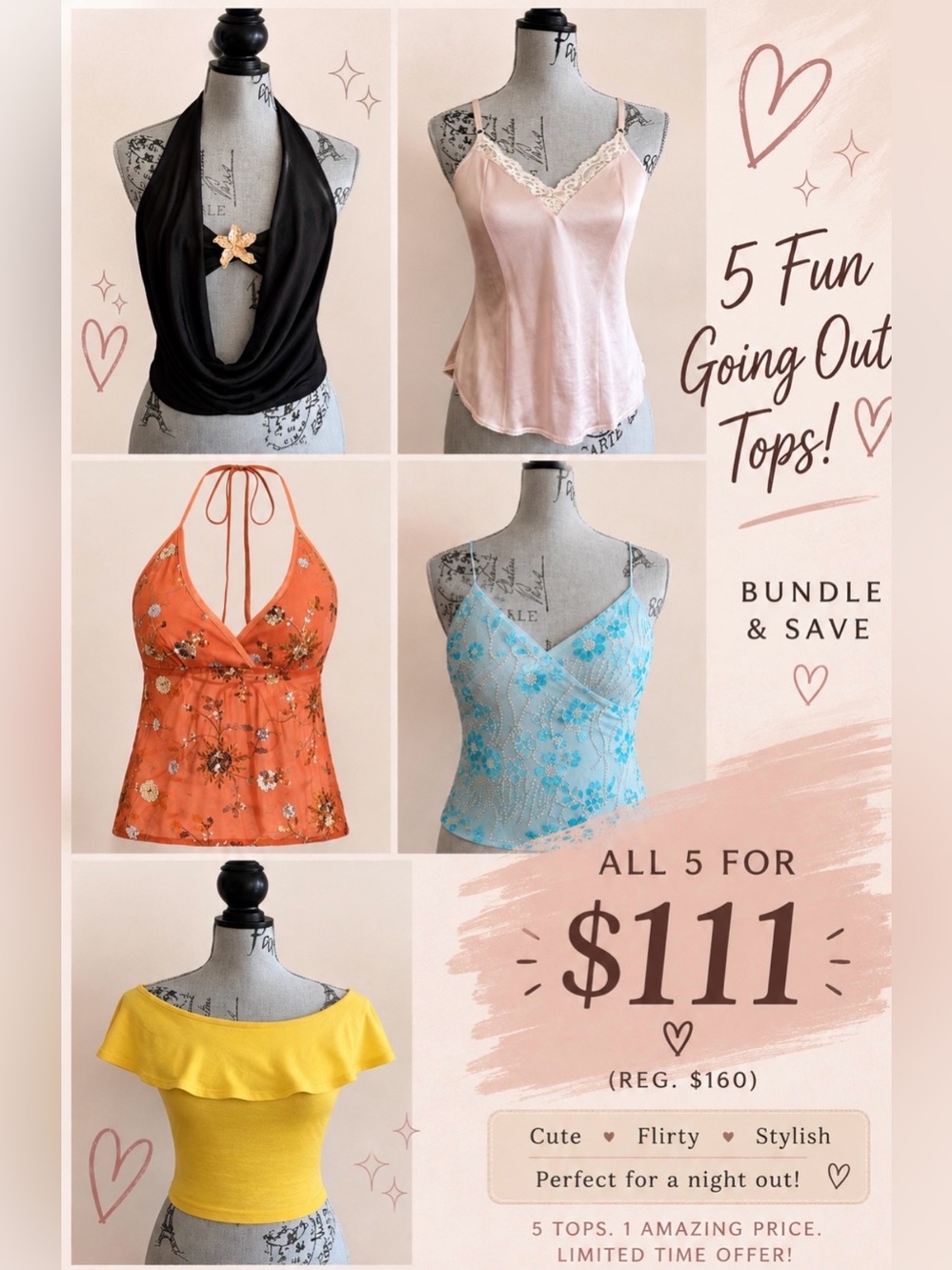 Going Out Tops Bundle 🎀✨ | 5 Pieces